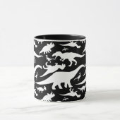 Schwarz-Weiß-Dinosaurier-Muster Tasse (Zentrum)