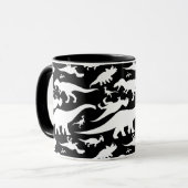 Schwarz-Weiß-Dinosaurier-Muster Tasse (Vorderseite Links)