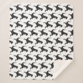 Schwarz-Weiß-Dinosaurier Weihnachtssherpa Blanket Sherpadecke (Vorderseite)