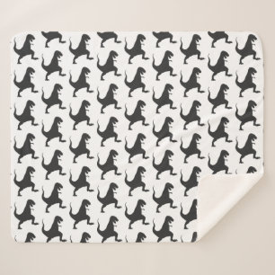Schwarz-Weiß-Dinosaurier Weihnachtssherpa Blanket Sherpadecke