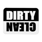 Schwarz/Weiß Dirty/Saubere Vinyl Geschirrspülmasch Magnet (Horizontal)