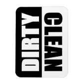 Schwarz/Weiß Dirty/Saubere Vinyl Geschirrspülmasch Magnet (Vertikal)