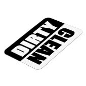 Schwarz/Weiß Dirty/Saubere Vinyl Geschirrspülmasch Magnet (Linke Seite)