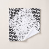 Schwarz-Weiß-Distress grainy Badhandtuch Set (Waschlappen)