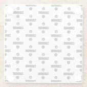 Schwarz-Weiß "Divide" Mathe Symbol Lino Schnitt Glasuntersetzer (Rückseite)