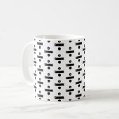Schwarz-Weiß "Divide" Mathe Symbol Lino Schnitt Kaffeetasse (Vorderseite Links)