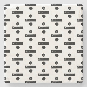 Schwarz-Weiß "Divide" Mathe Symbol Lino Schnitt Steinuntersetzer