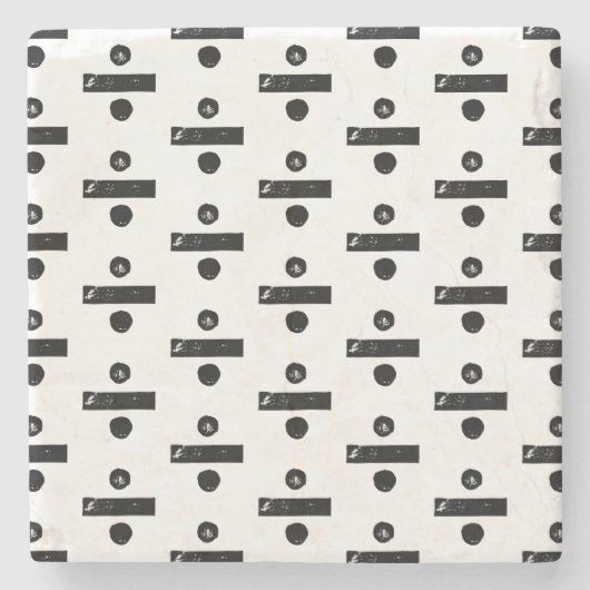 Schwarz-Weiß "Divide" Mathe Symbol Lino Schnitt Steinuntersetzer (Vorderseite)