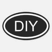 Schwarz-Weiß-DIY Euro Style Oval Aufkleber (Vorderseite)