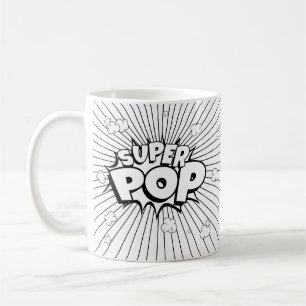 Schwarz-Weiß-DIY-SUPER-POP-Comic-Book-Pop-Art Kaffeetasse