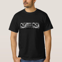 Schwarz-Weiß-DJ-Plattenspieler-Grafik-T-Shirt-Desi