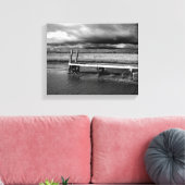 Schwarz-Weiß-Dock Storm Canvas drucken Leinwanddruck (Insitu (Wohnzimmer))