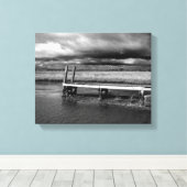 Schwarz-Weiß-Dock Storm Canvas drucken Leinwanddruck (Insitu (Holzboden))