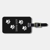 Schwarz-Weiß-Dog-Individuelle Name Gepäckanhänger (Vorderseite horizontal)