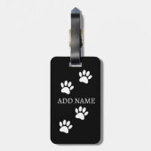 Schwarz-Weiß-Dog-Individuelle Name Gepäckanhänger (Rückseite vertikal)