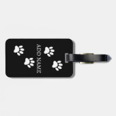 Schwarz-Weiß-Dog-Individuelle Name Gepäckanhänger (Rückseite horizontal)