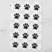 Schwarz-Weiß-Dog-Muster Briefpapier (Vorderseite)