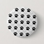 Schwarz-Weiß-Dog-Muster Button (Vorderseite)