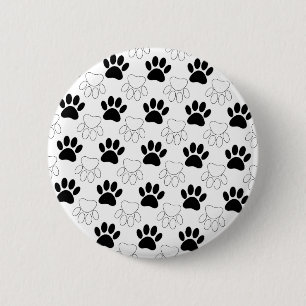 Schwarz-Weiß-Dog-Muster Button