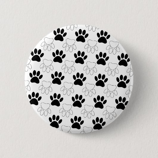 Schwarz-Weiß-Dog-Muster Button (Vorderseite)