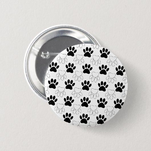 Schwarz-Weiß-Dog-Muster Button (Vorne & Hinten)