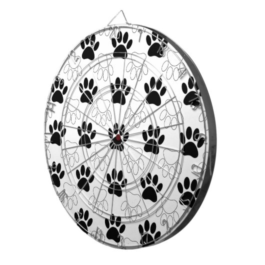 Schwarz-Weiß-Dog-Muster Dartscheibe (Vorderseite rechts)