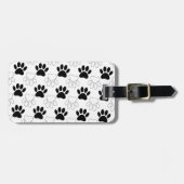Schwarz-Weiß-Dog-Muster Gepäckanhänger (Vorderseite horizontal)