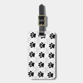 Schwarz-Weiß-Dog-Muster Gepäckanhänger (Vorderseite vertikal)