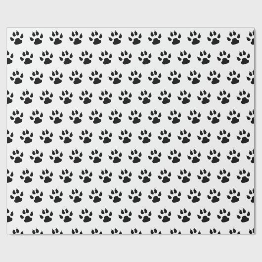 Schwarz-Weiß-Dog-Muster Geschenkpapier (Flach)