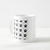 Schwarz-Weiß-Dog-Muster Kaffeetasse (Vorderseite Links)