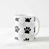 Schwarz-Weiß-Dog-Muster Kaffeetasse (VorderseiteRechts)