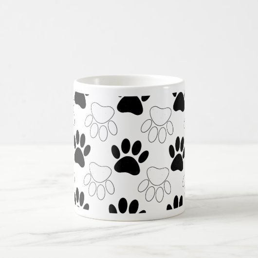 Schwarz-Weiß-Dog-Muster Kaffeetasse (Mittel)