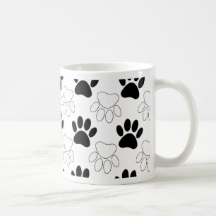Schwarz-Weiß-Dog-Muster Kaffeetasse