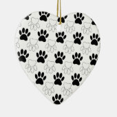Schwarz-Weiß-Dog-Muster Keramikornament (Rechts)