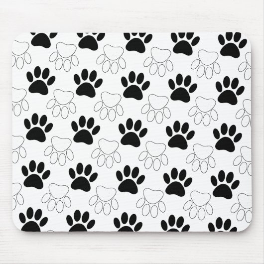 Schwarz-Weiß-Dog-Muster Mousepad (Vorne)