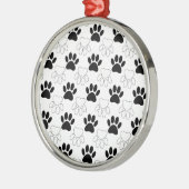 Schwarz-Weiß-Dog-Muster Ornament Aus Metall (Links)