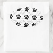 Schwarz-Weiß-Dog-Muster Ovaler Aufkleber (Tasche)