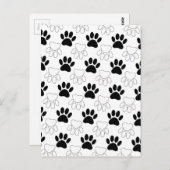 Schwarz-Weiß-Dog-Muster Postkarte (Vorne/Hinten)