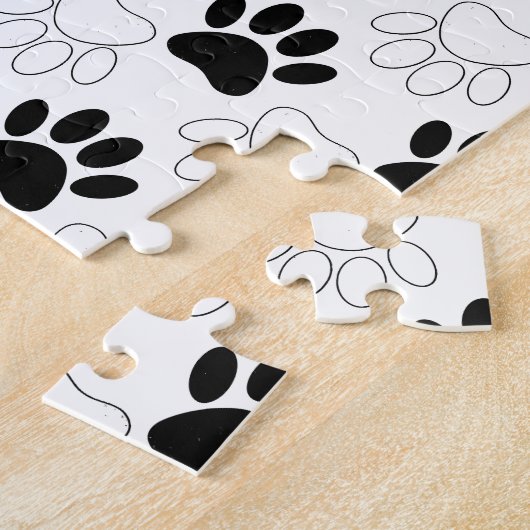 Schwarz-Weiß-Dog-Muster Puzzle (Seite)