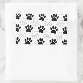 Schwarz-Weiß-Dog-Muster Rechteckiger Aufkleber (Tasche)