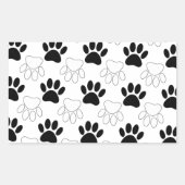 Schwarz-Weiß-Dog-Muster Rechteckiger Aufkleber (Vorderseite)
