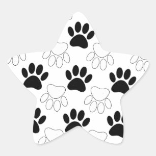 Schwarz-Weiß-Dog-Muster Stern-Aufkleber