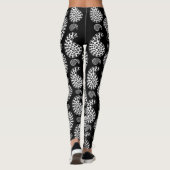 Schwarz-Weiß-Dog Paisley Print Leggings (Rückseite)