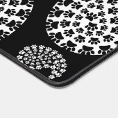 Schwarz-Weiß-Dog Paisley Print Schreibtischunterlage (Ecke)