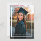 Schwarz-Weiß-Donuts und Degrees-Foto Abschluss Einladung (Rückseite)