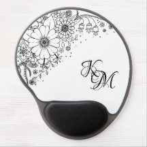 Schwarz-Weiß-Doodle-Blume