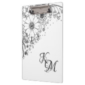 Schwarz-Weiß-Doodle-Blume Klemmbrett (Links)