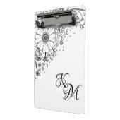 Schwarz-Weiß-Doodle-Blume Mini Klemmbrett (Gewinkelt2)