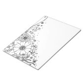 Schwarz-Weiß-Doodle-Blume Notizblock (angewinkelt)
