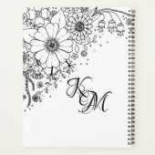 Schwarz-Weiß-Doodle-Blume Planer (Rückseite)